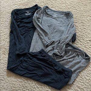 Striped and Solid Gowns